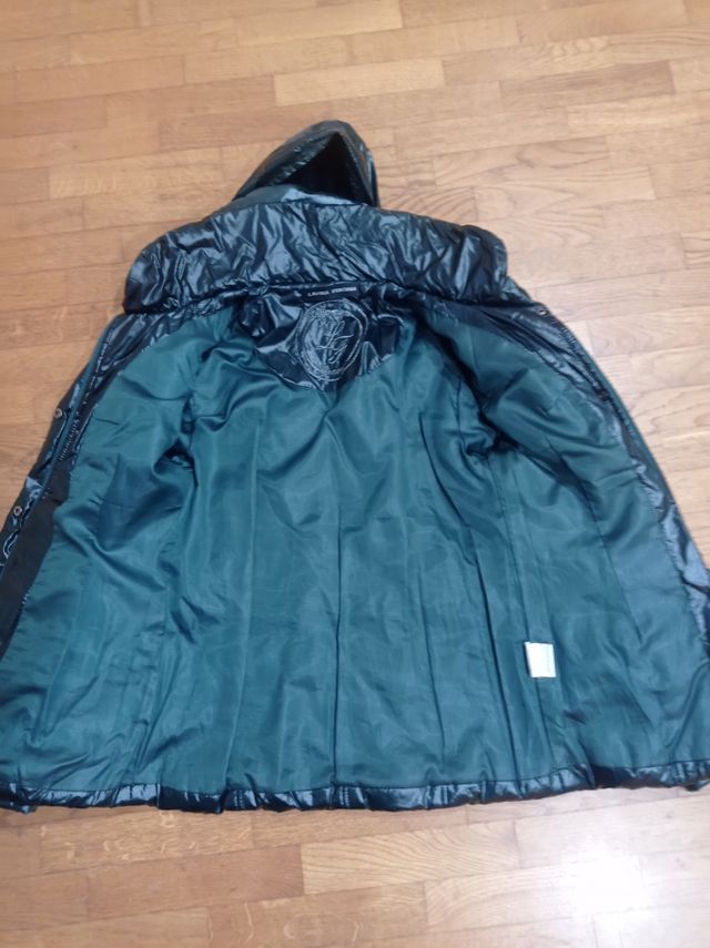 Piumino da donna verde lucido