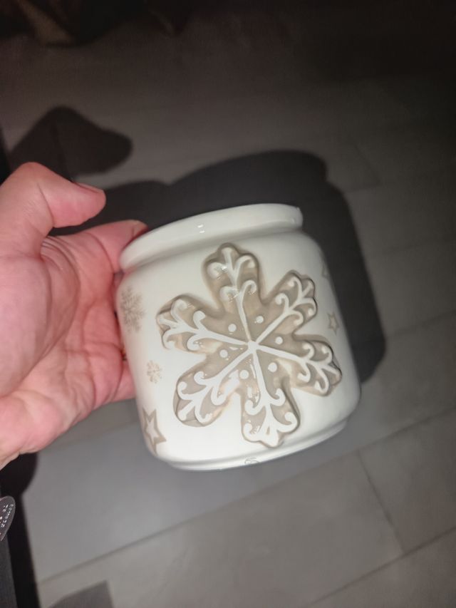 Barottolo ceramica natalizio con coperchio