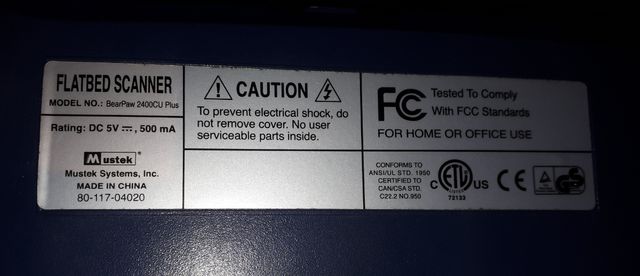 Scanner Mustek Bear Paw 2400CU Plus