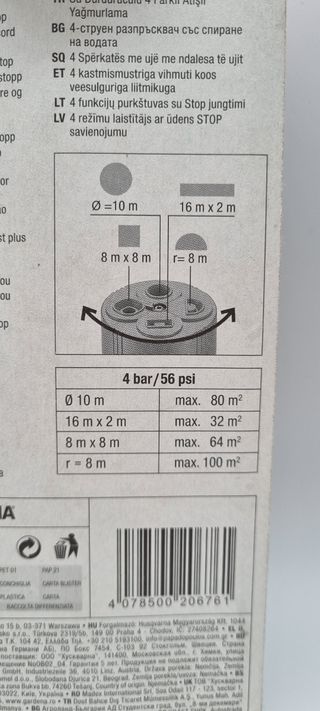ASPERSOR 4 TOBERAS GARDENA 2067-46