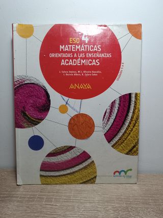 Libro Matemáticas Académicas 4° ESO Anaya 2