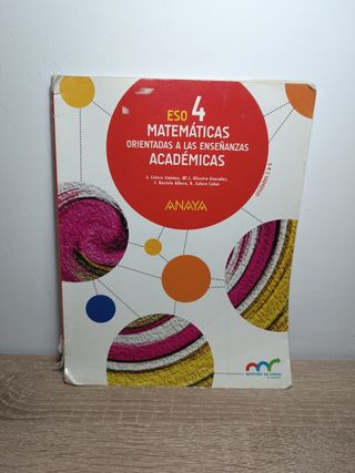 Libro Matemáticas Académicas 4° ESO Anaya 1