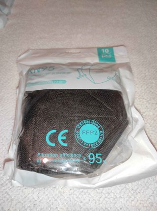 50x Mascarillas KN95 de 5 capas en color negro