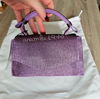 Bolso mini city brillos morado zara