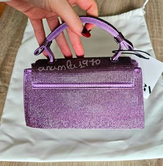 Bolso mini city brillos morado zara