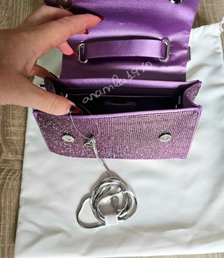 Bolso mini city brillos morado zara