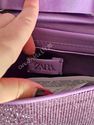 Bolso mini city brillos morado zara