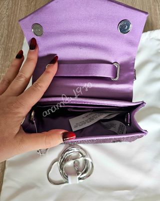 Bolso mini city brillos morado zara