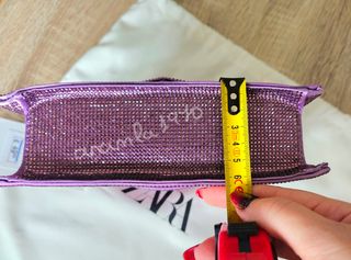 Bolso mini city brillos morado zara