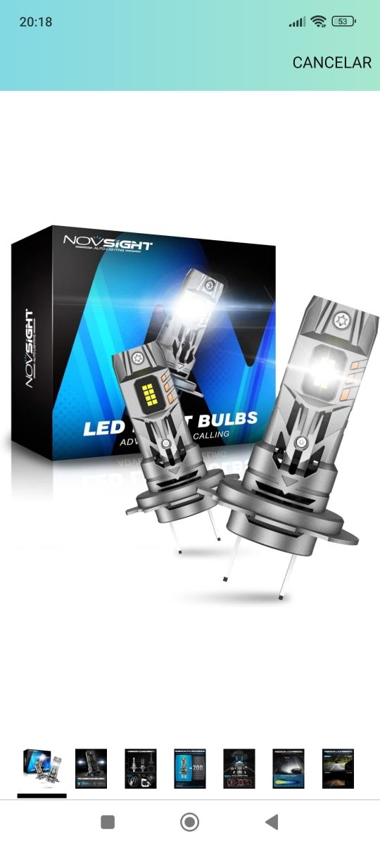 Bombilla coche moto H7 Led 6500k nueva