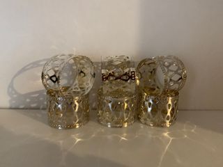 Juego de 6 servilleteros Vintage en metal plateado