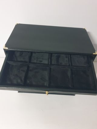 Portagioie in ecopelle nera 10 cassetti