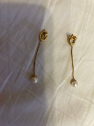 Pendientes oro 18kts y perla natural