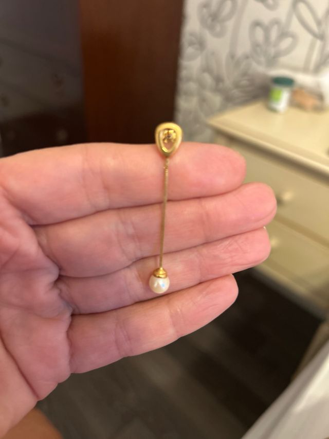 Pendientes oro 18kts y perla natural