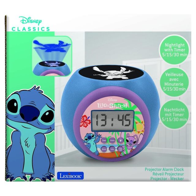 ¡ÚLTIMA UNIDAD! Reloj alarma proyector de Stitch