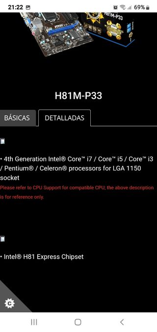 Placa base H81M-p33