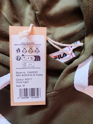 Sudadera con capucha Fila FAM0321, Hombre, Talla M