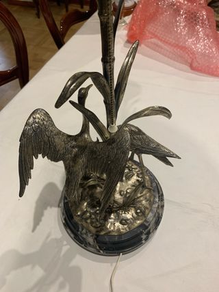 antigua Lampara escultura bronce