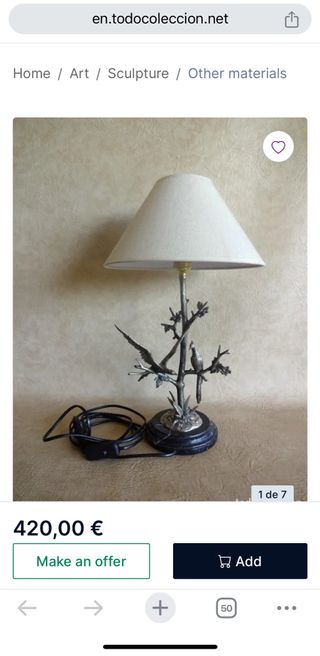 antigua Lampara escultura bronce