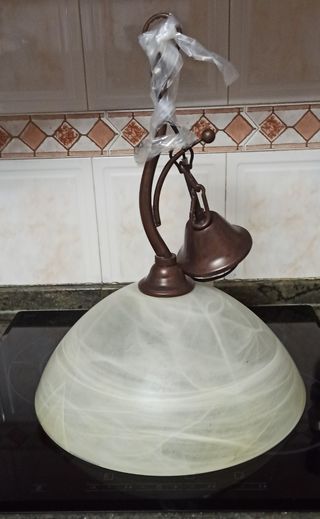 Lámpara de salón de cristal ahumado