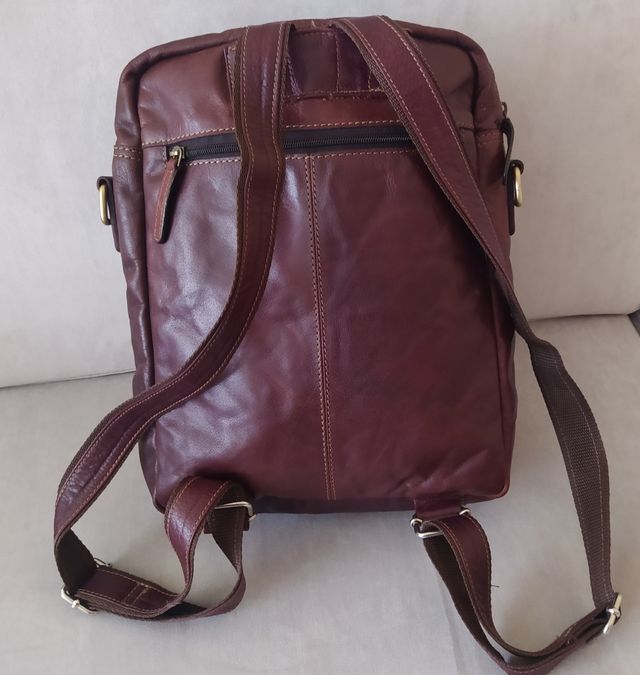 Mochila-bolso de piel unisex