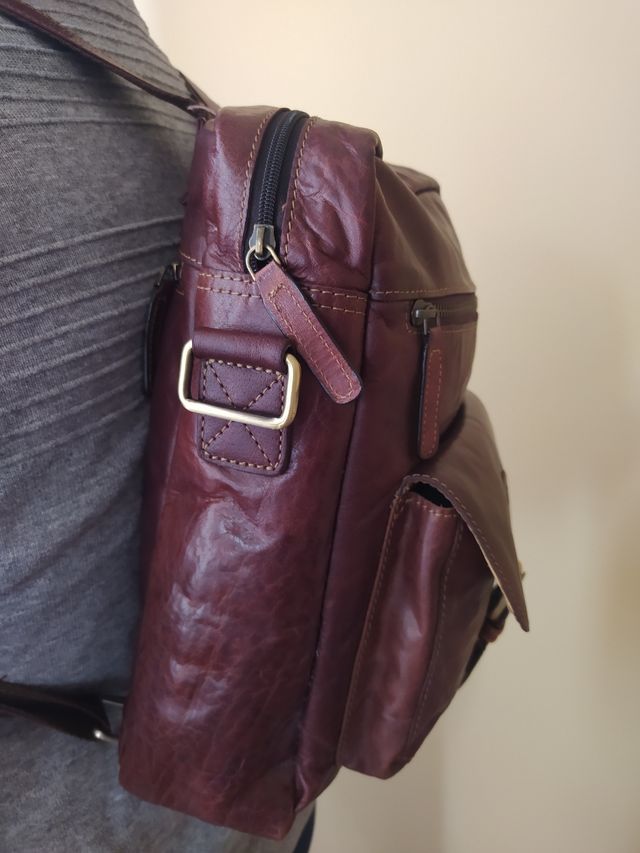 Mochila-bolso de piel unisex