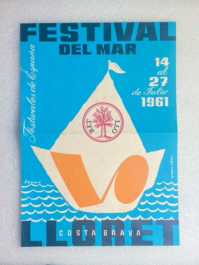 CARTEL DEL FESTIVAL DEL MAR de LLORET de MAR 1961