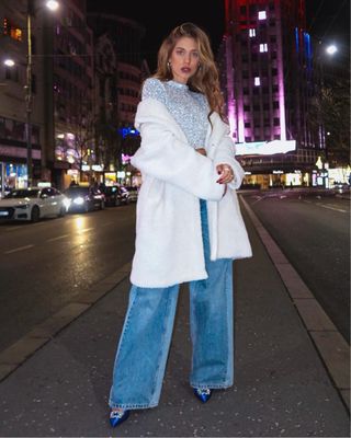 Top cropped lentejuelas