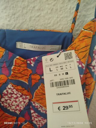 Vestido estampado de colores de trafaluc talla L