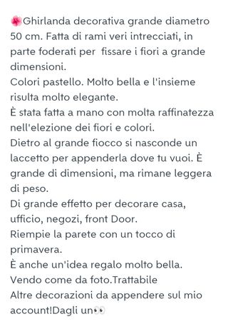 Ghirlanda con fiori di tessuto