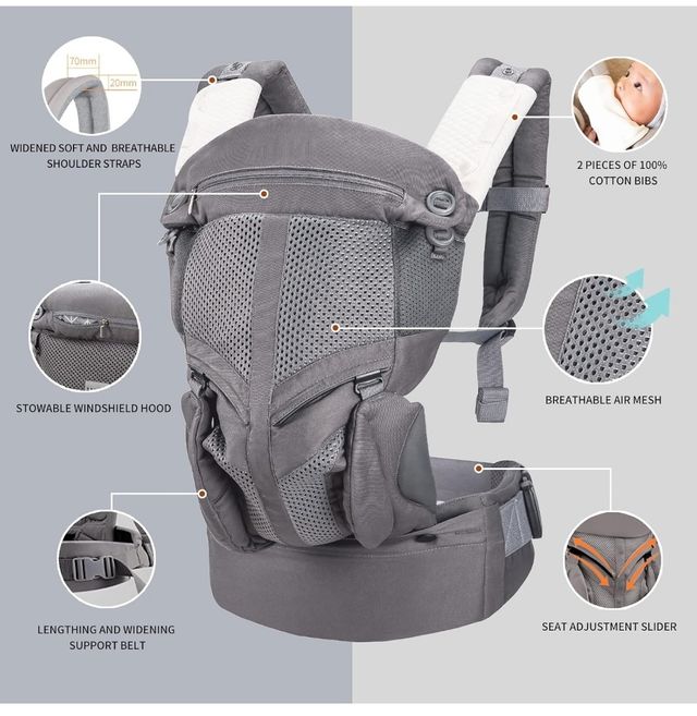 Mochila portabebés Bonbay ergonómica de 3-36 meses