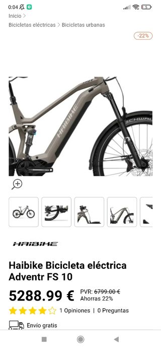  E-Bike Haibike ADVENTR FS10 bateria 720 W Talla M