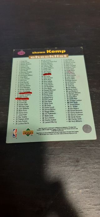 Carta nba checklist 1995 Shawn Kemp
