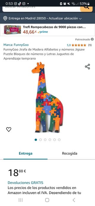 Puzzle infantil Jirafa