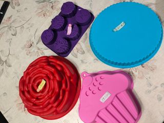 Lote de moldes de silicona para repostería 