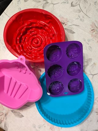 Lote de moldes de silicona para repostería 