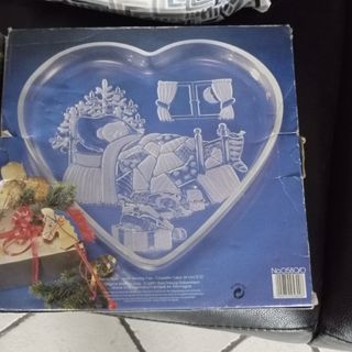 Piatto decorativo natalizio a cuore