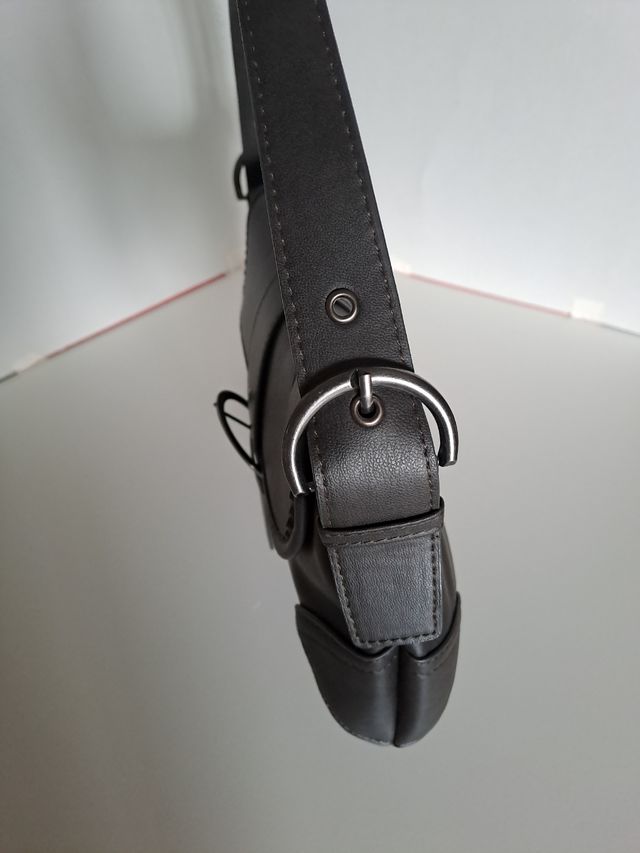 Borsa a mezzaluna grigia