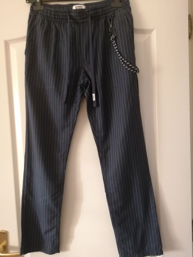 Pantalone uomo Tommy Jeans gessato blu
