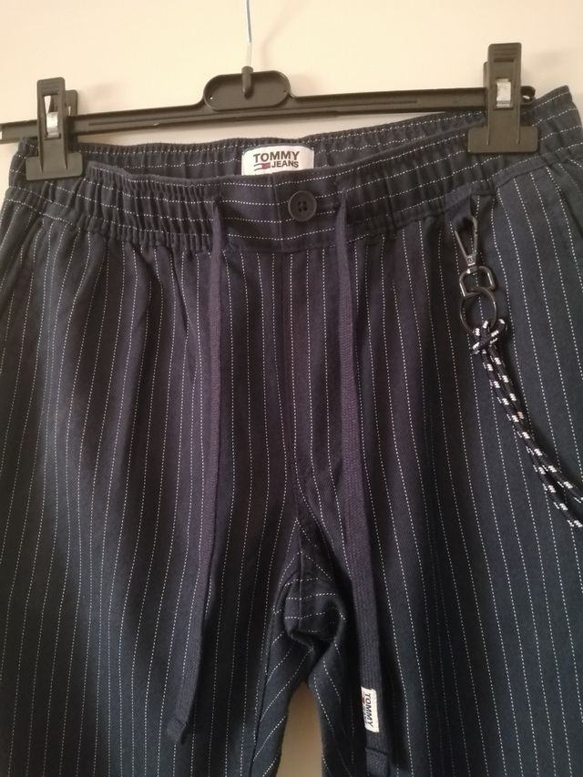 Pantalone uomo Tommy Jeans gessato blu