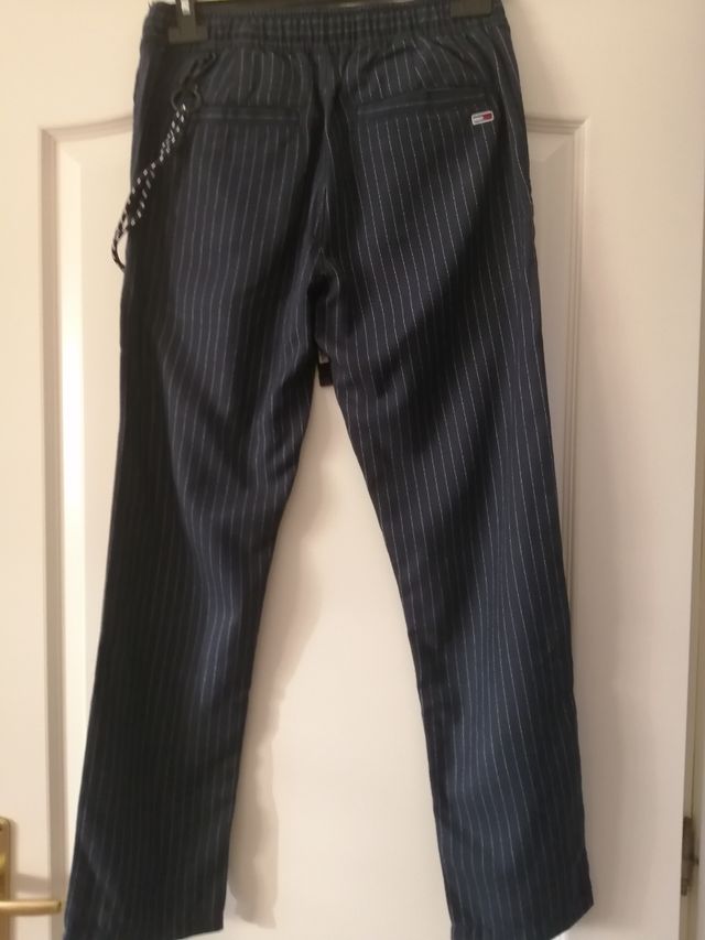 Pantalone uomo Tommy Jeans gessato blu