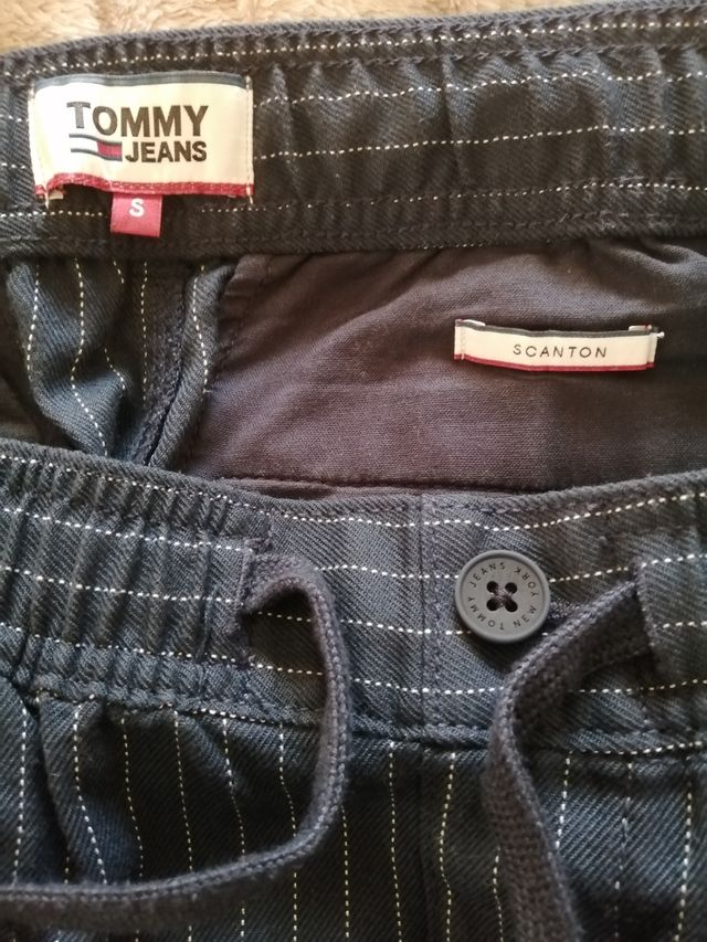 Pantalone uomo Tommy Jeans gessato blu