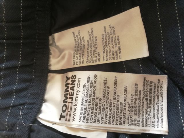 Pantalone uomo Tommy Jeans gessato blu