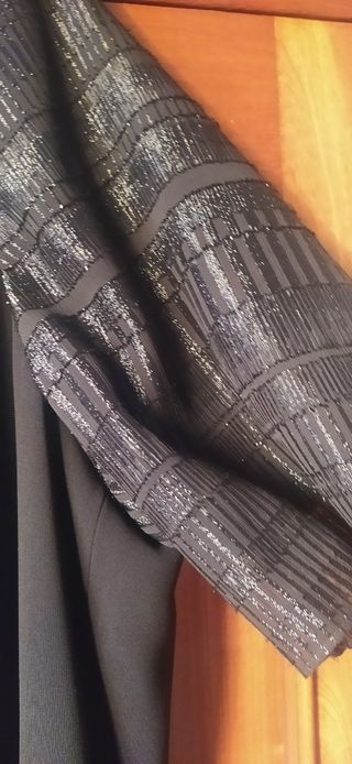 Sin estrenar Vestido negro fiesta estampado brillo