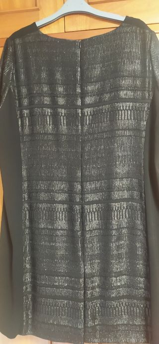 Sin estrenar Vestido negro fiesta estampado brillo