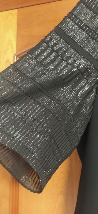 Sin estrenar Vestido negro fiesta estampado brillo