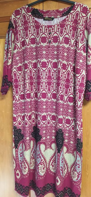 Nuevo Vestido de punto tipo pasley manga franc