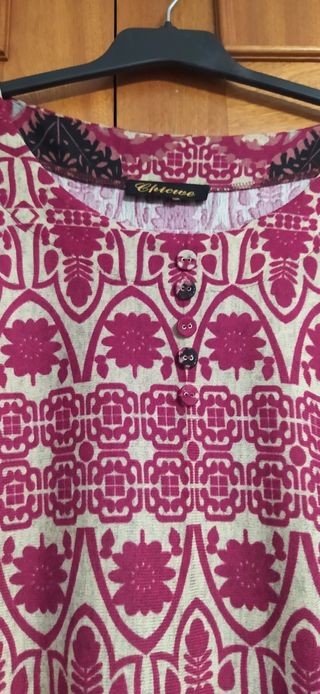 Nuevo Vestido de punto tipo pasley manga franc