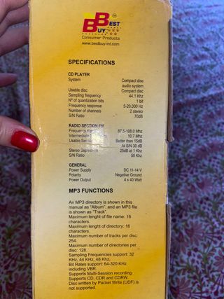 Reproductor CD/MP3 para el coche