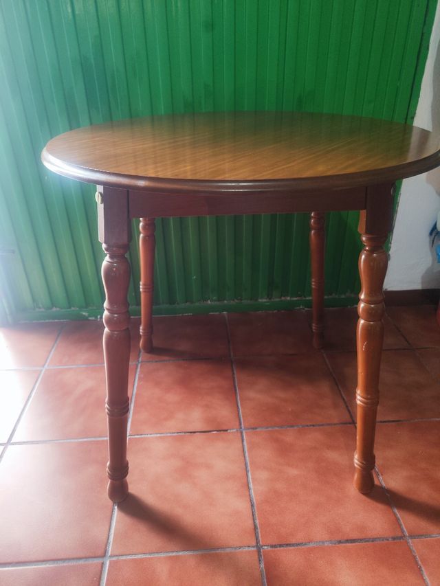 Mesa camilla redonda con cristal